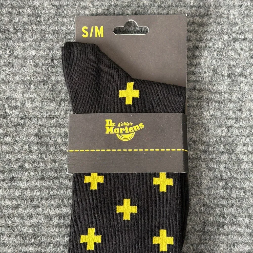 Dr. Martens AirWair Cross Logo Organic Cotton Blend Crew Socks S/M  (3-8) NEW